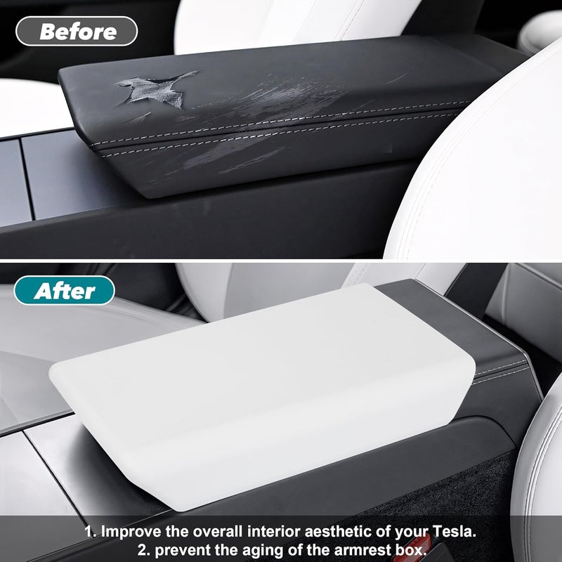 frani Center Console Cover 5Pcs Set for Tesla Model 3 2024-2026 Highland and Model Y Juniper 2025,Tesla Interior Center Console Cover Decor Accessories White - Image 3